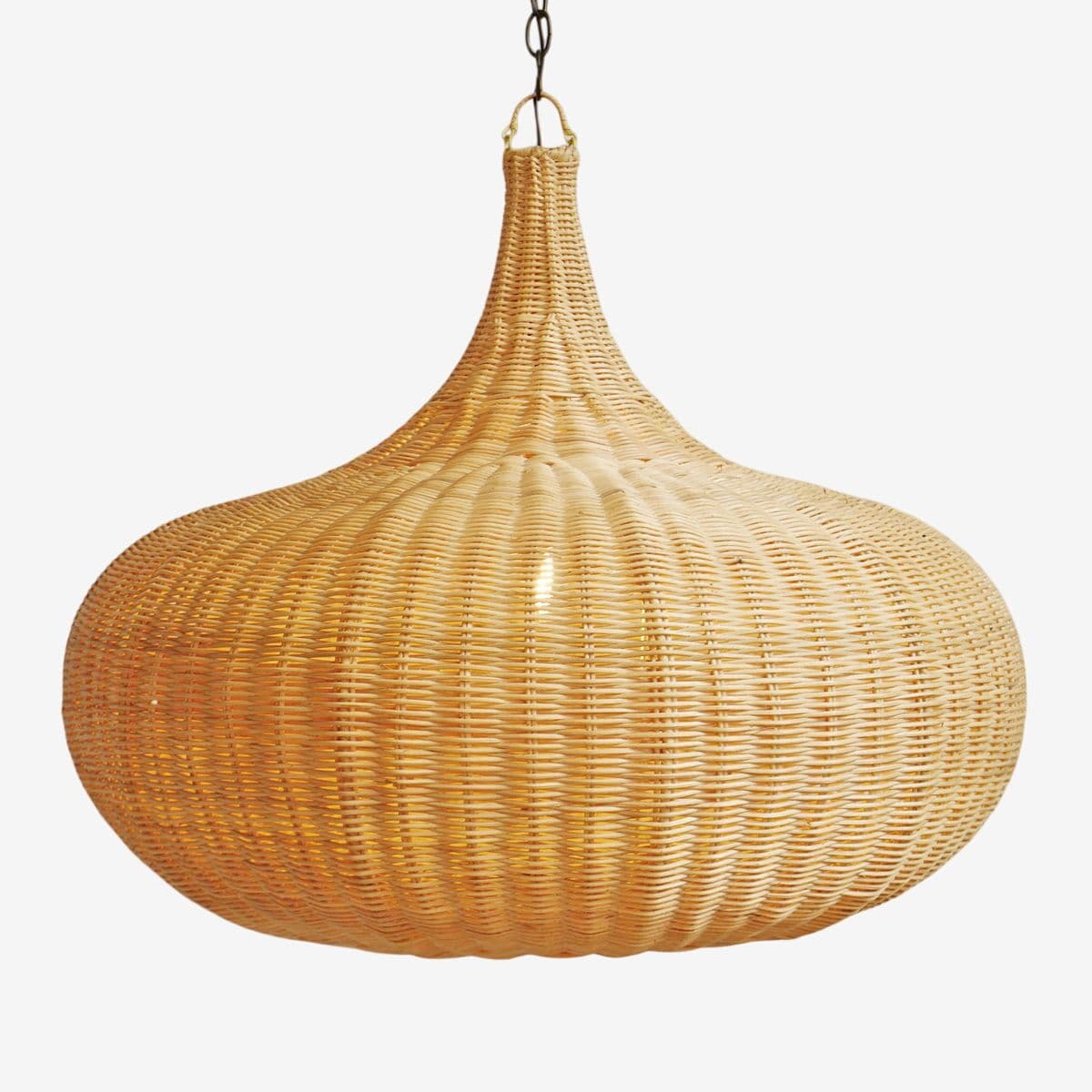 Raw Wicker Gourd Drop Pendant Large - Image 1