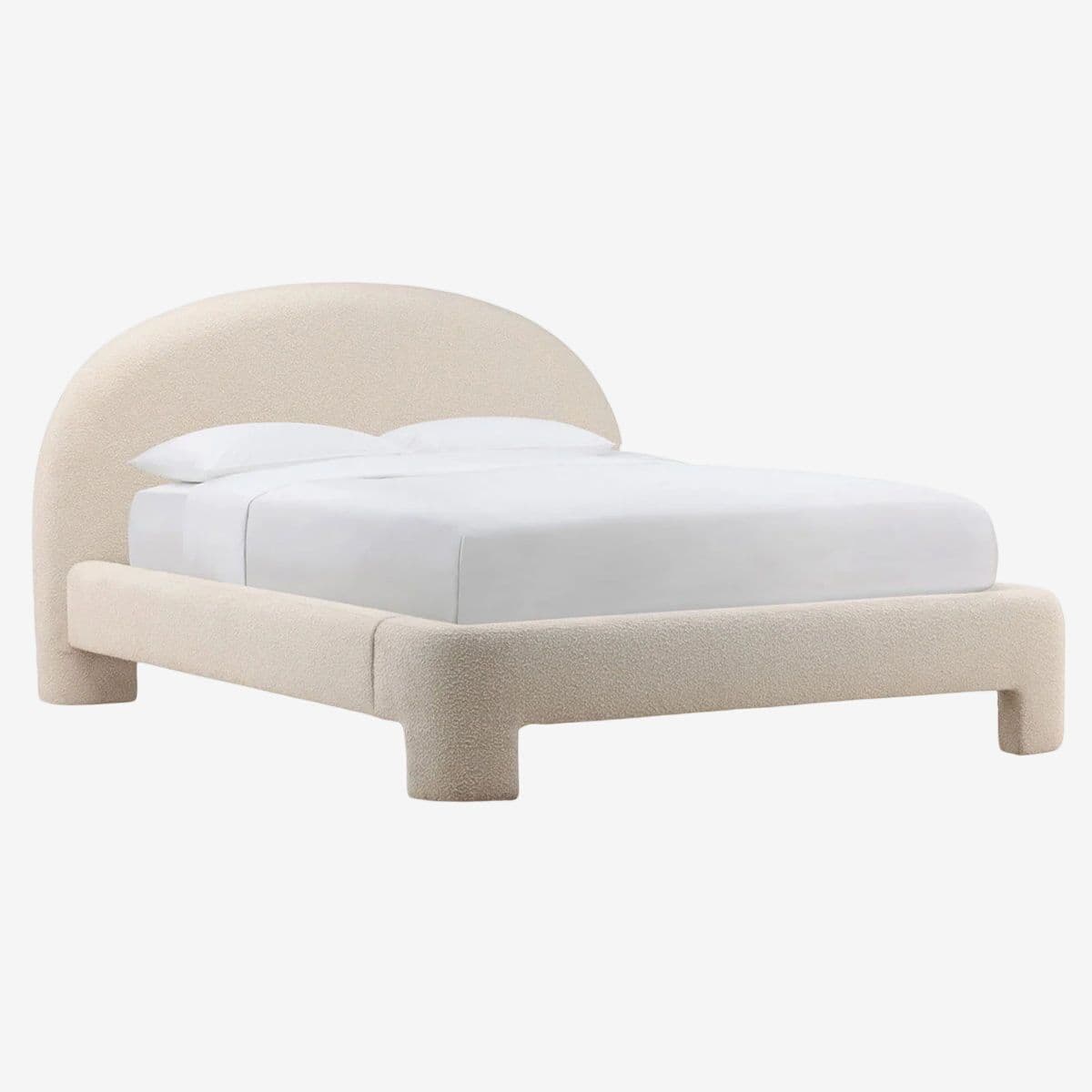 Modern Arch Boucle King Bed - Image 1