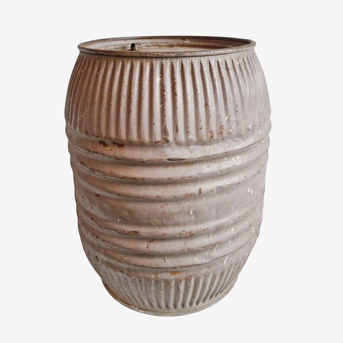 Vintage India Iron Grain Barrel - Image 1