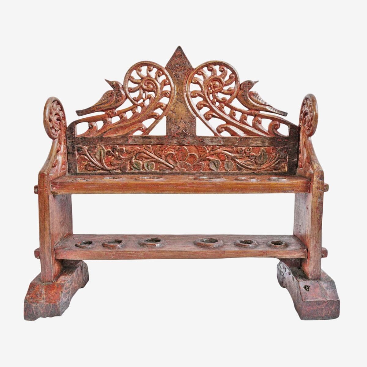 Antique Balinese Red Shrine Shelf - Image 1
