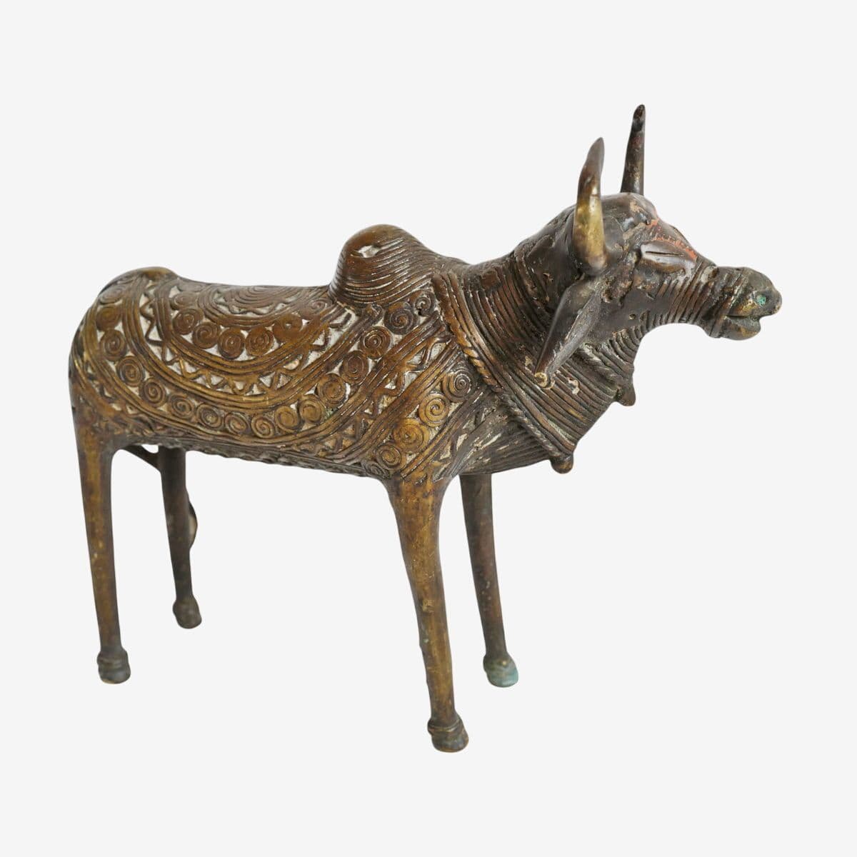 Old Brass Tribal India Brahma Cow - Image 1