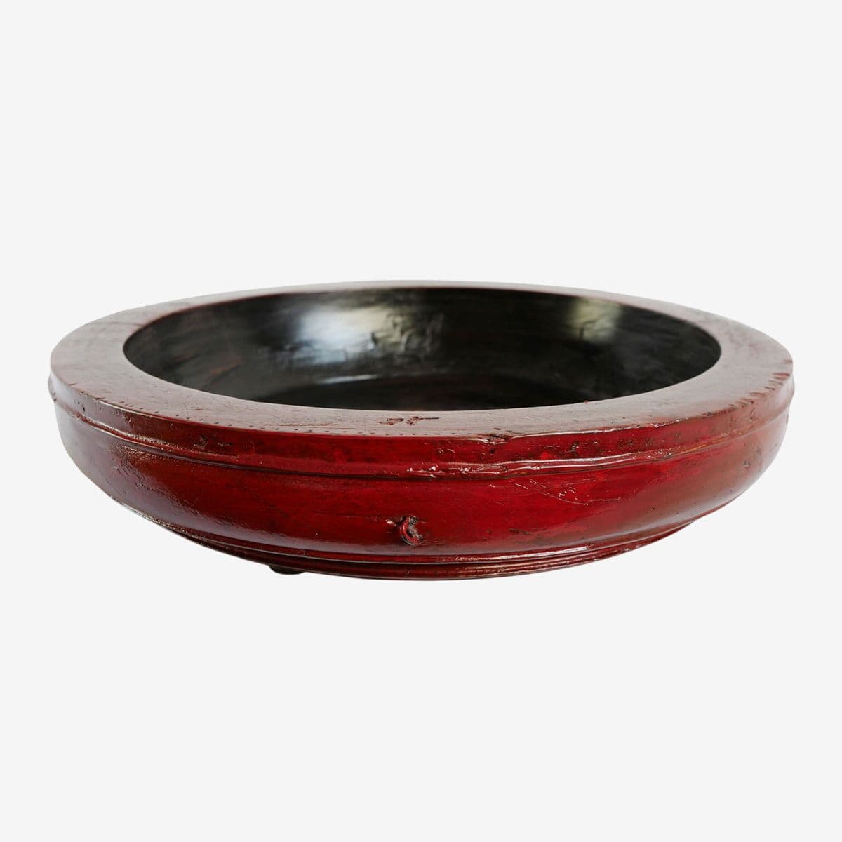 Old Javanese Tambourine Wood Bowl - Image 1