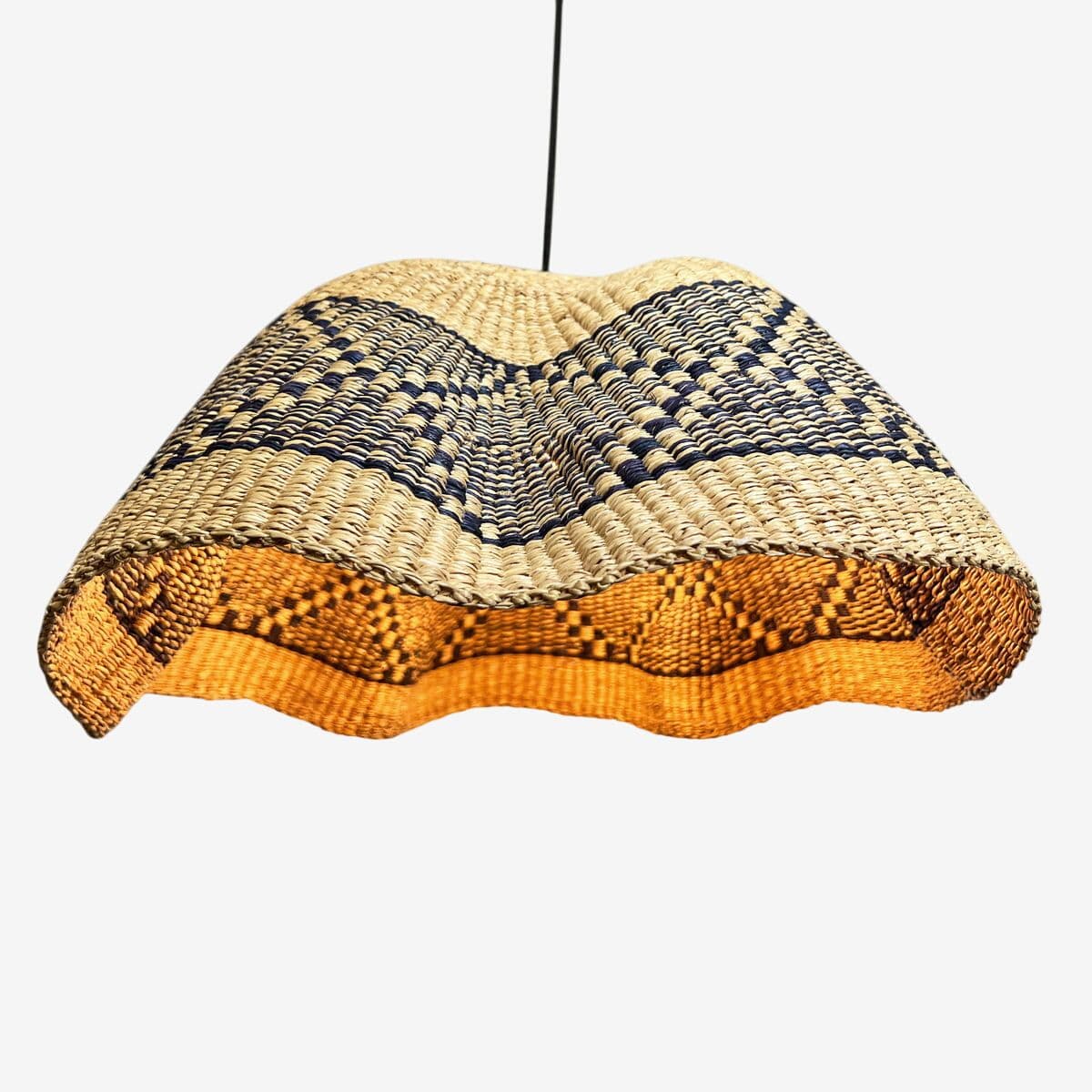 Bolga Wave Basket Light Pendant - Image 1
