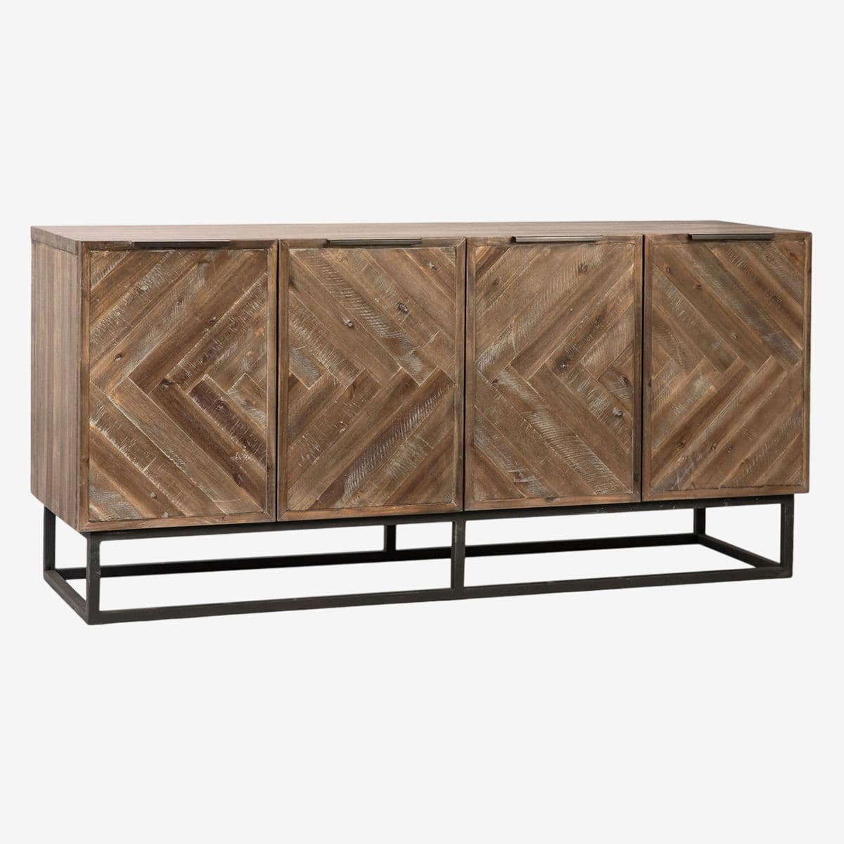 Salvaged Wood Herringbone Sideboard - Image 1
