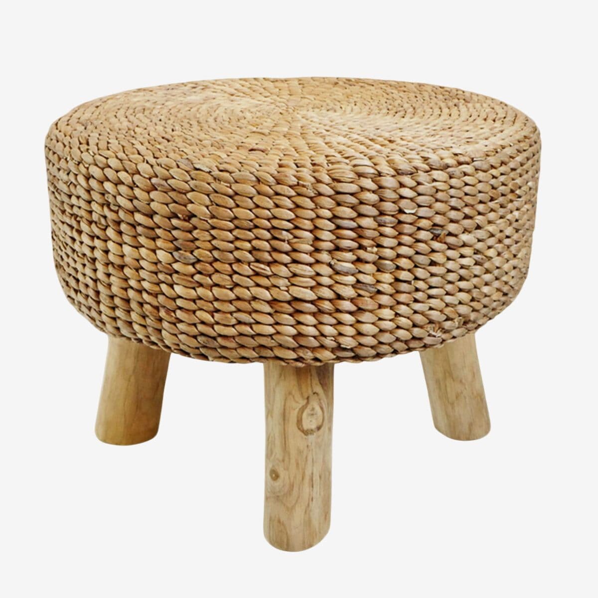 Round Banana Leaf Rope Stool - Image 1