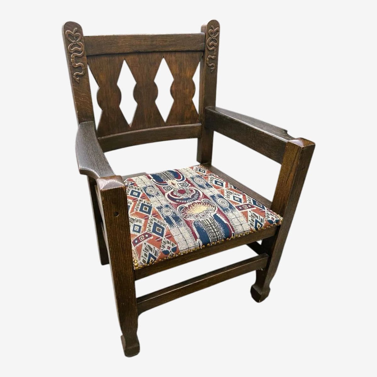 English Arts & Crafts Solid Quarter Sawn Oak Chair - Antique Late 19th Century - Image 1