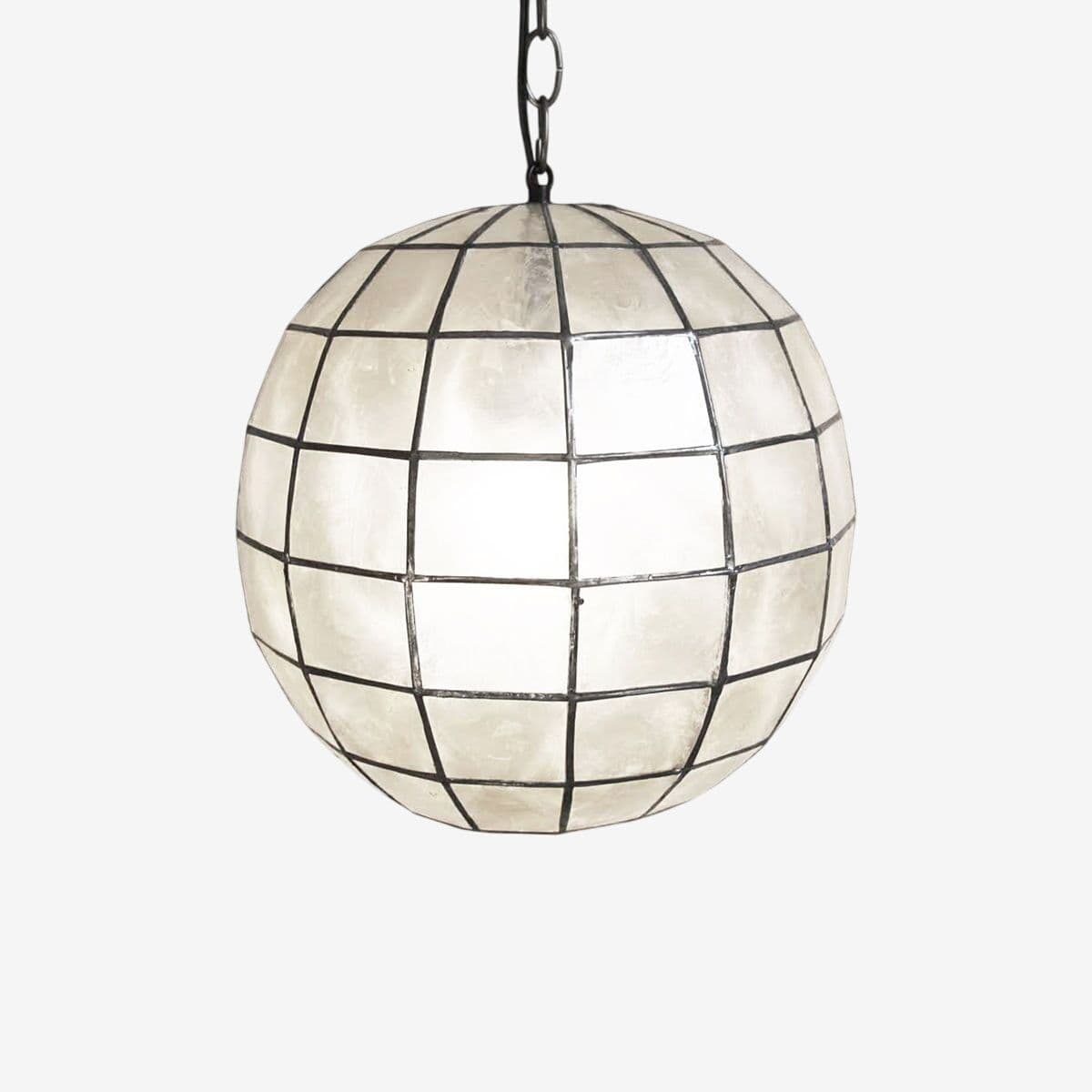 Capiz Shell Globe Lantern 12 - Image 1