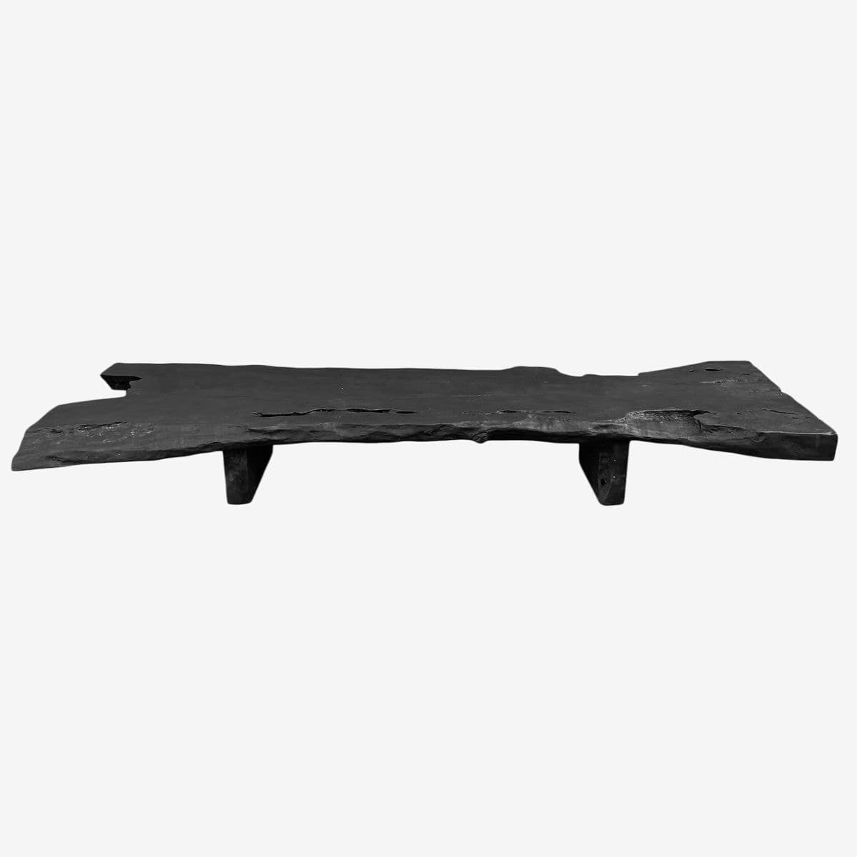 Black Organic Slab Bench Table - Image 1