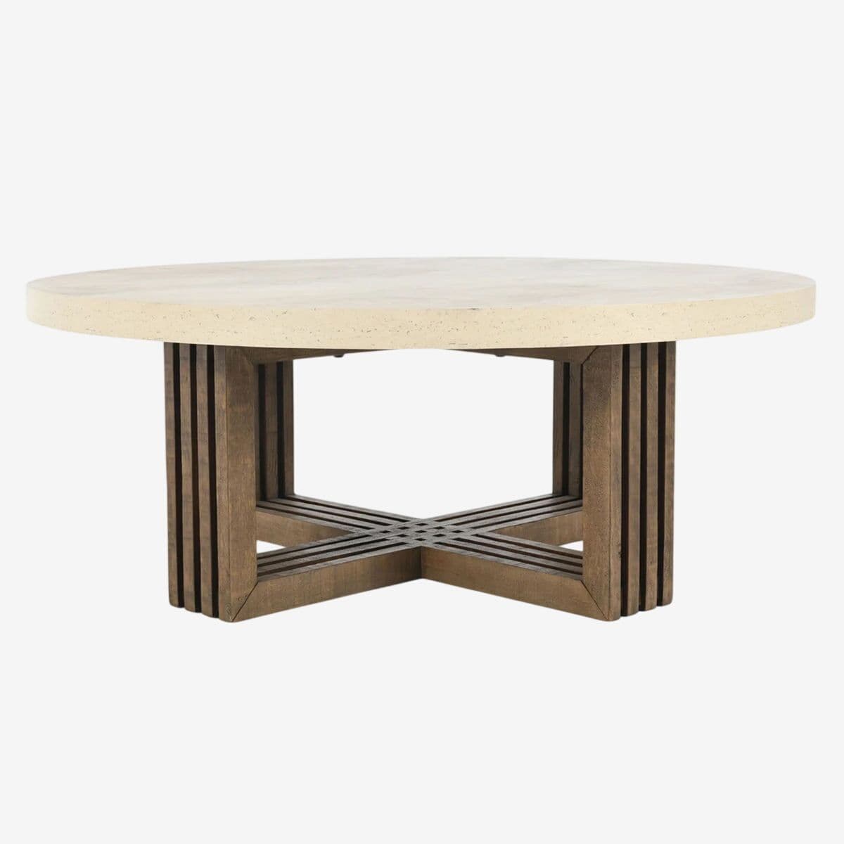 Cross Base Denver Round Coffee Table - Image 1