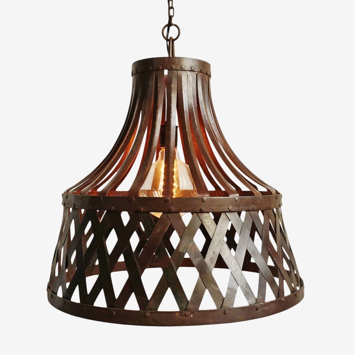 Vintage Iron Basket Strap Pendant - Image 1