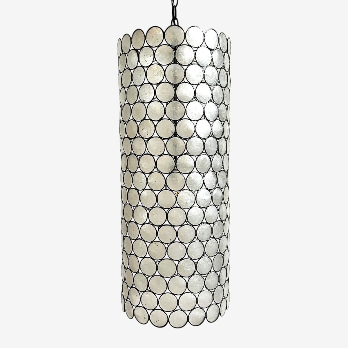 Capiz Circle Cylinder Pendant Light - Image 1