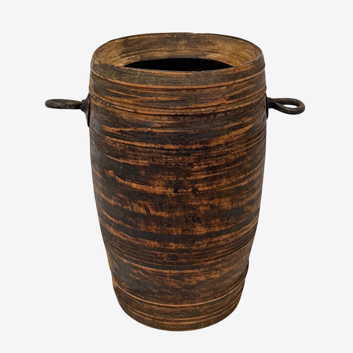 Vintage India Wood Water Pot - Image 1