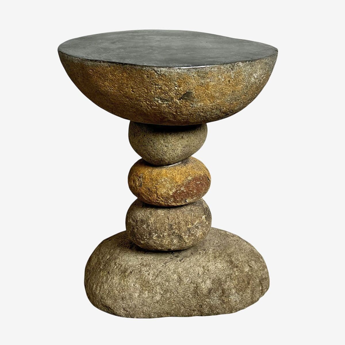 River Rock Stack Side Table Stool - Image 1