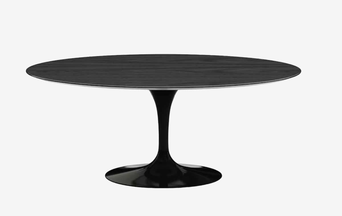 Knoll Tulip Saarinen Dining Table, Oval (Black Veneer)
