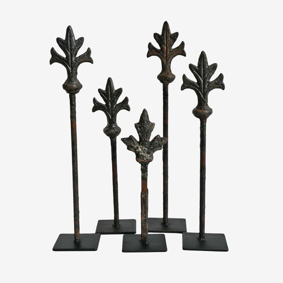 Vintage Iron Finial Post on Stand - Image 1