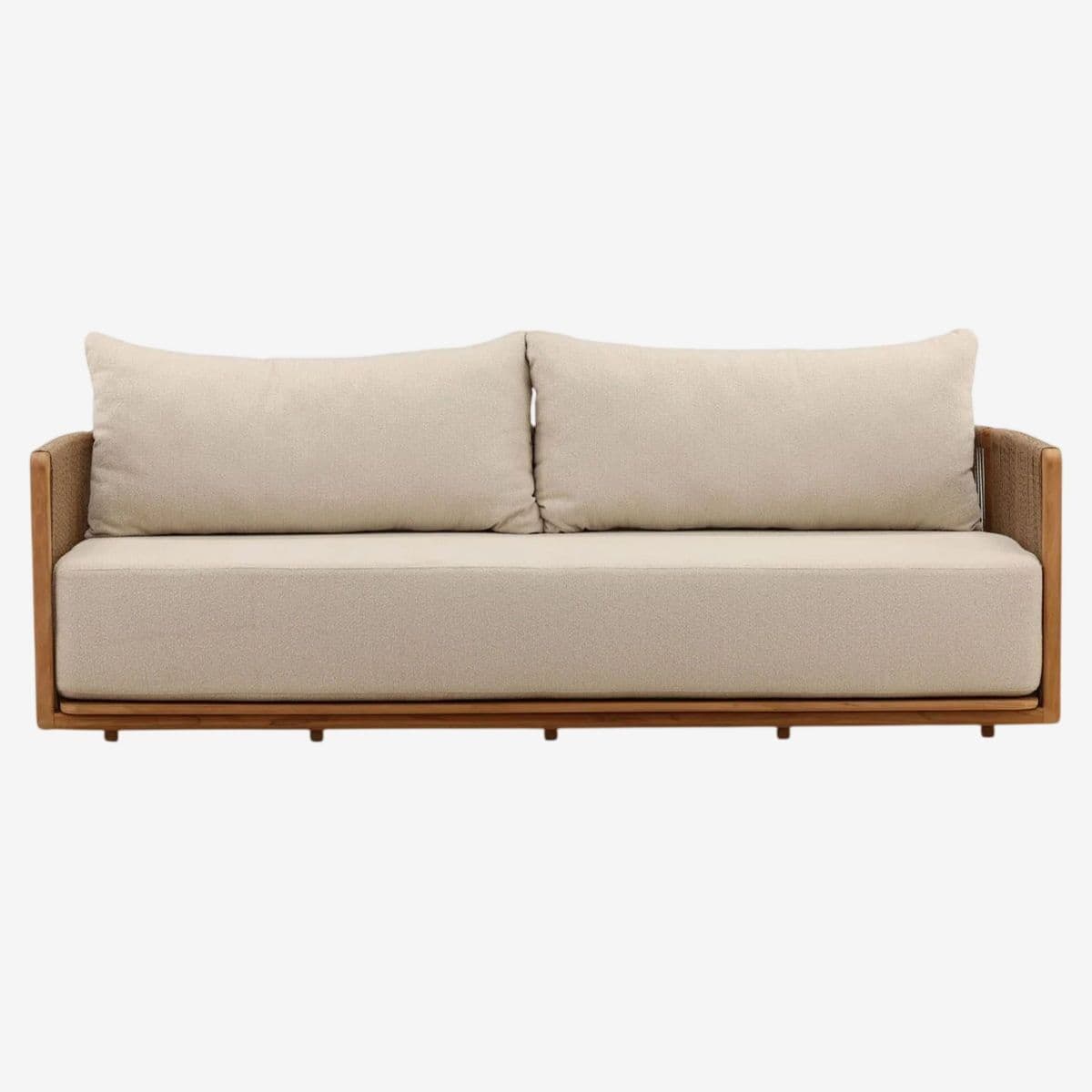 Rope Wrapped Teak Outdoor Sofa - Image 1