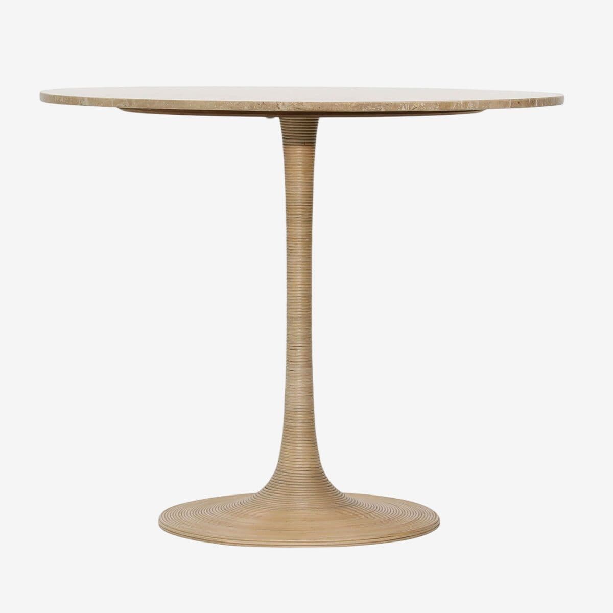 Travertine Rattan Wrap Round Bistro Table - Image 1