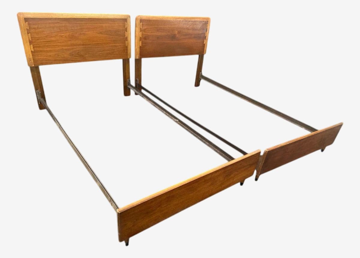 Pair of Lane Acclaim Twin Beds Designed by André Bus - Mid Century Modern Vintage 1960s - Image 1
