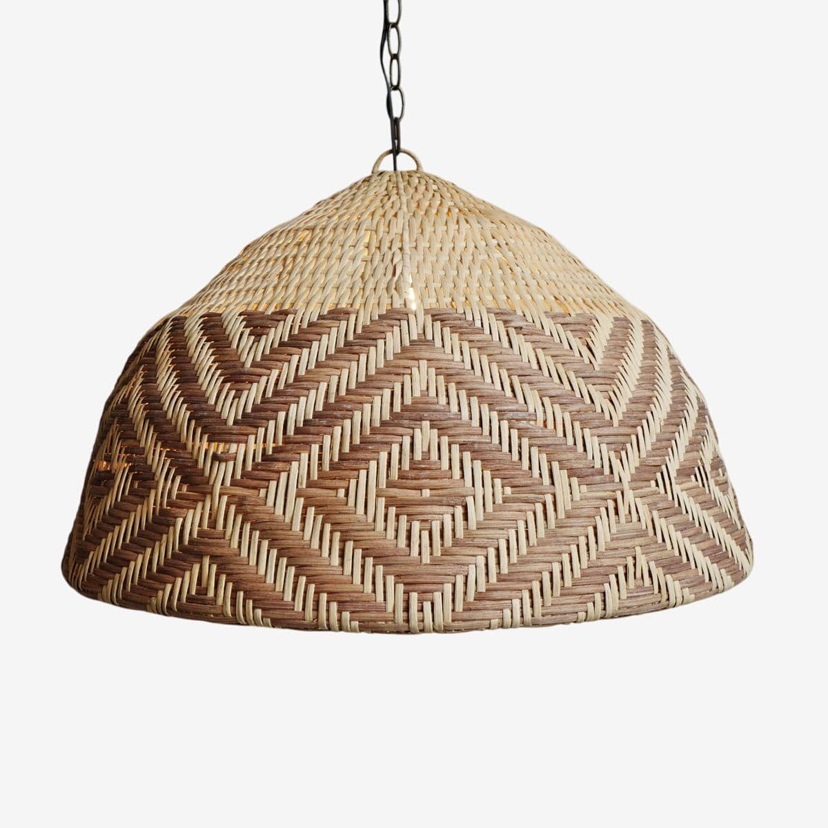 Rattan Diamond Weave Pendant Light Med - Image 1