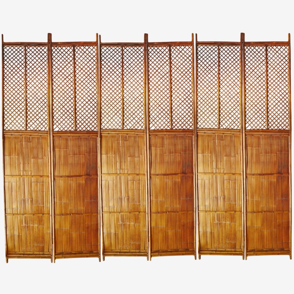 Vintage Bamboo Screen Panels Set of Six - Image 1