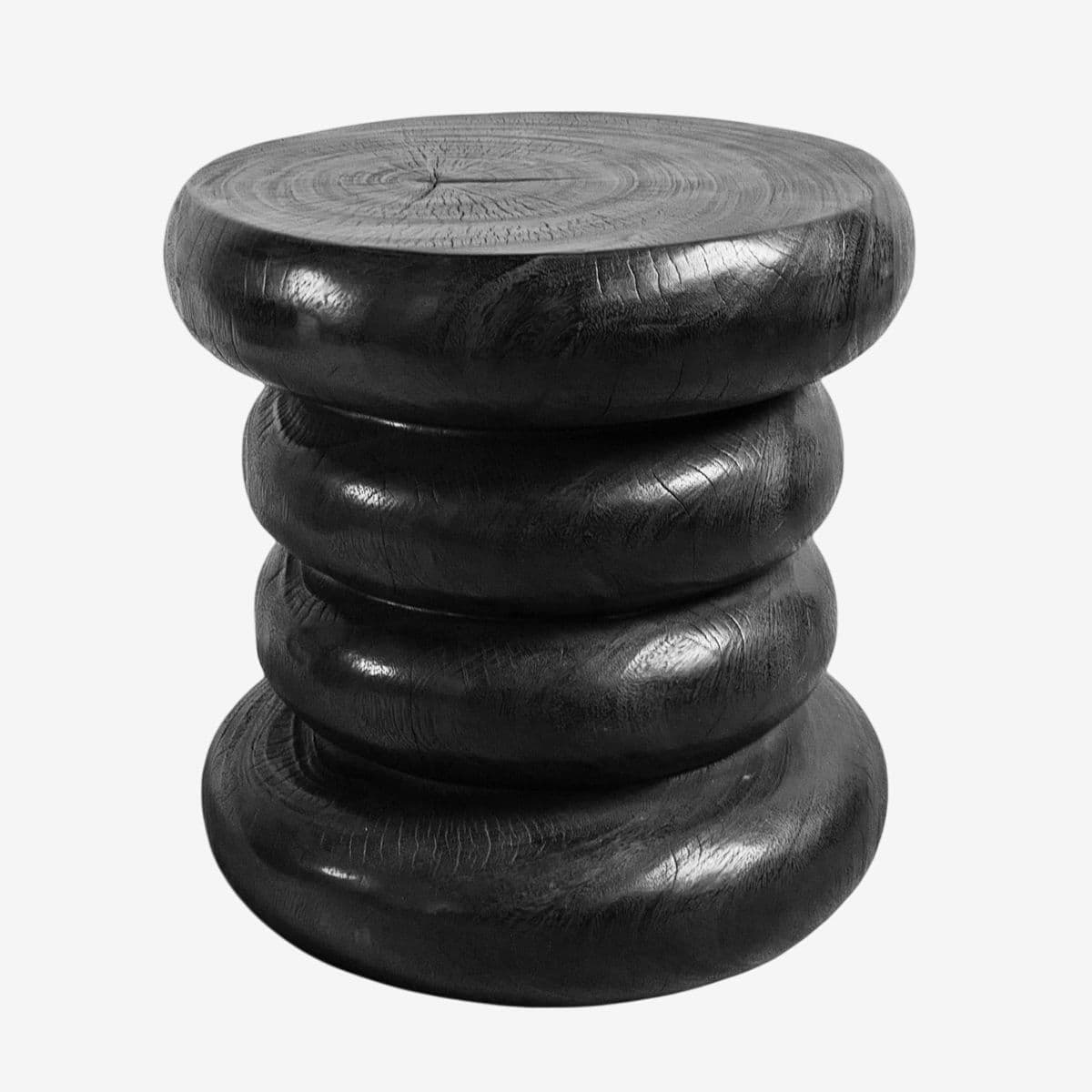 Black Stacked Ring Stool Table - Image 1