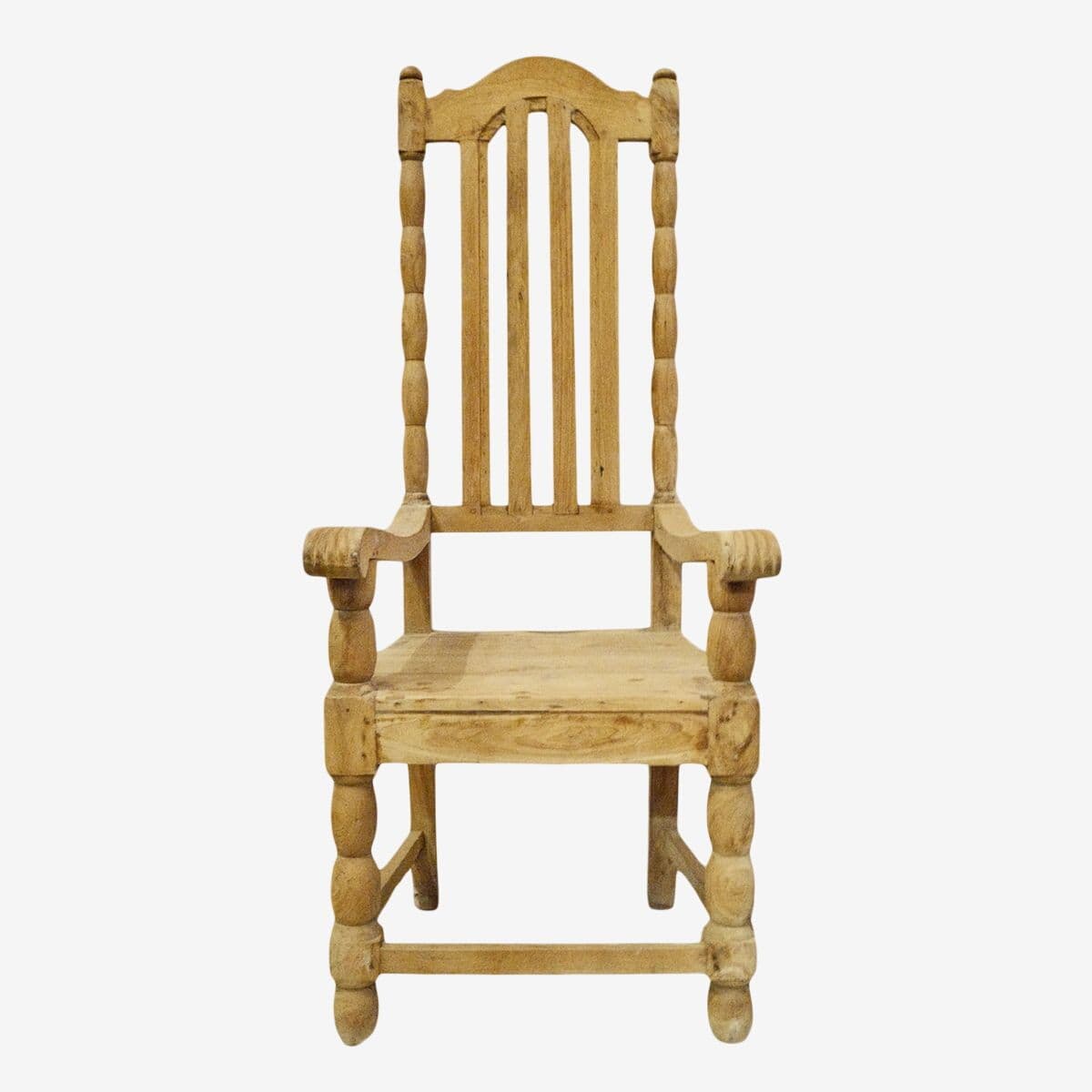 Vintage Colonial Tall Back Arm Chair - Image 1