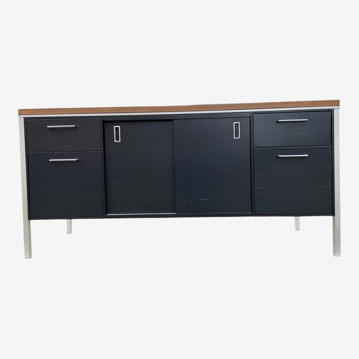 1980s Vintage Mid Century Modern Steel Credenza - Image 1