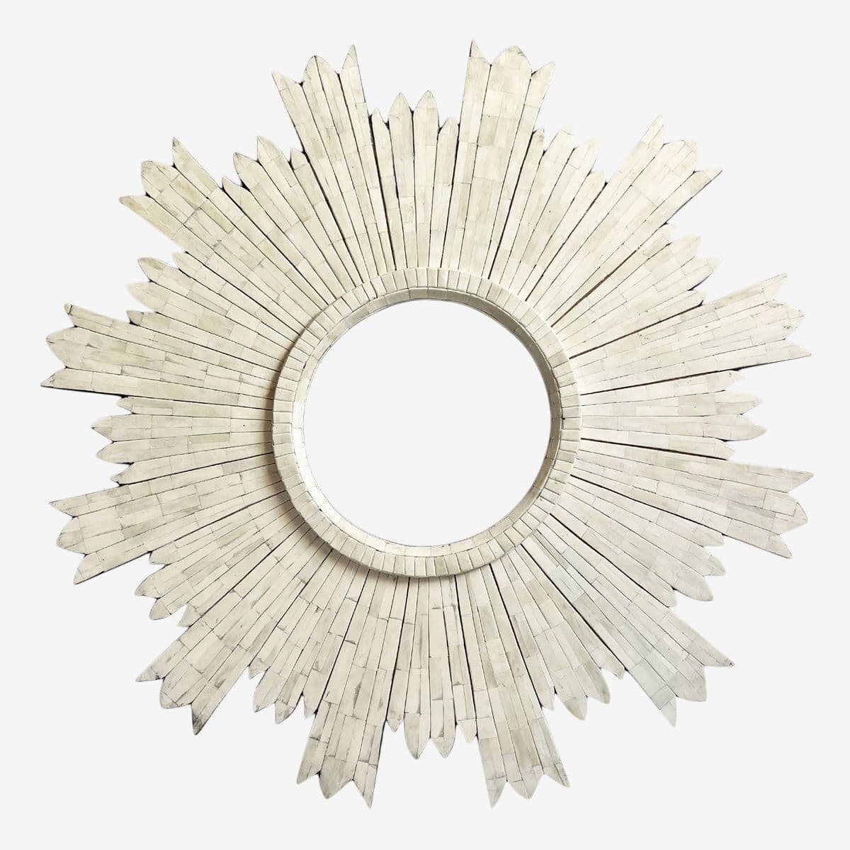 White Horn Sunburst Mirror - Image 1