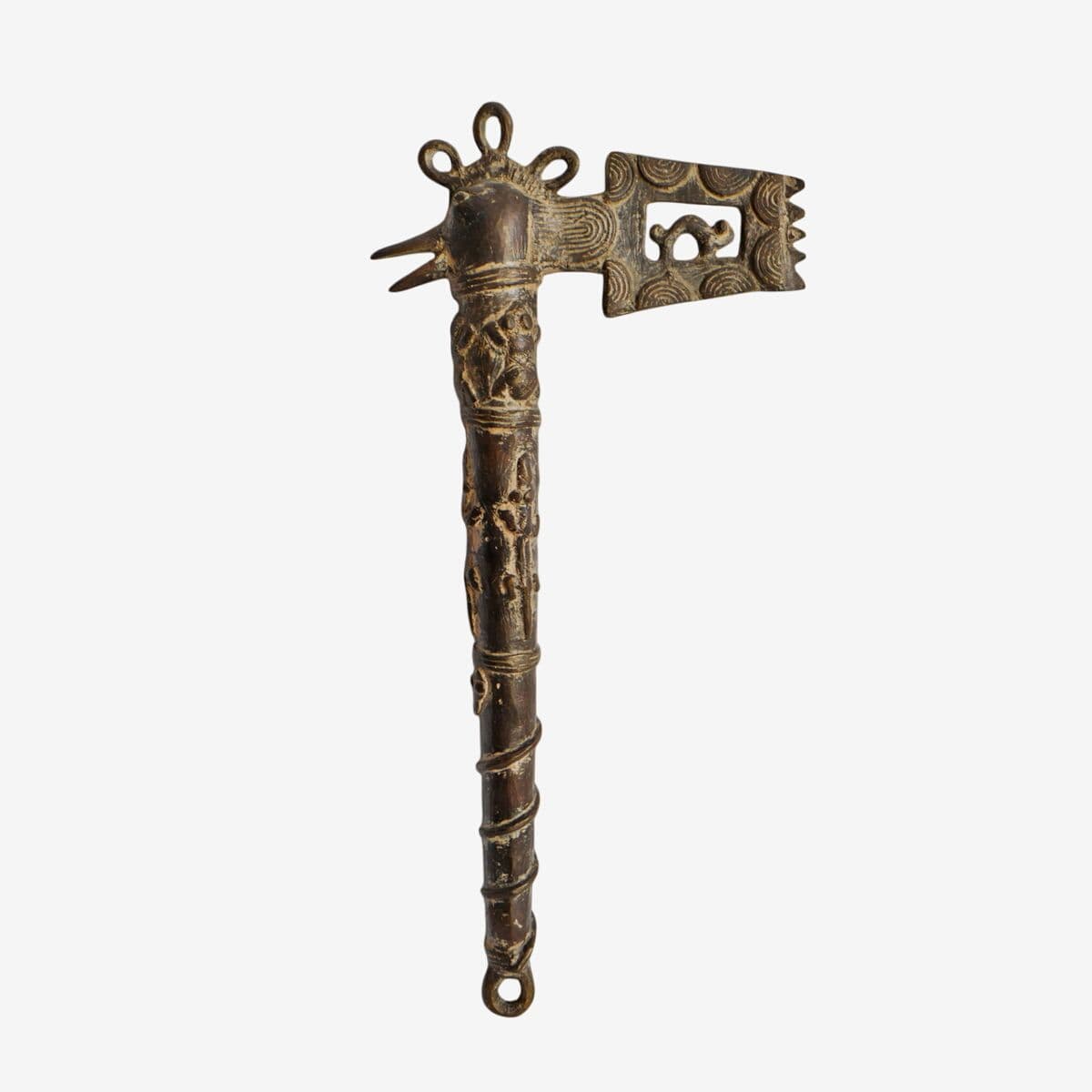 Vintage Bronze Rooster Volta Medicine Tool - Image 1