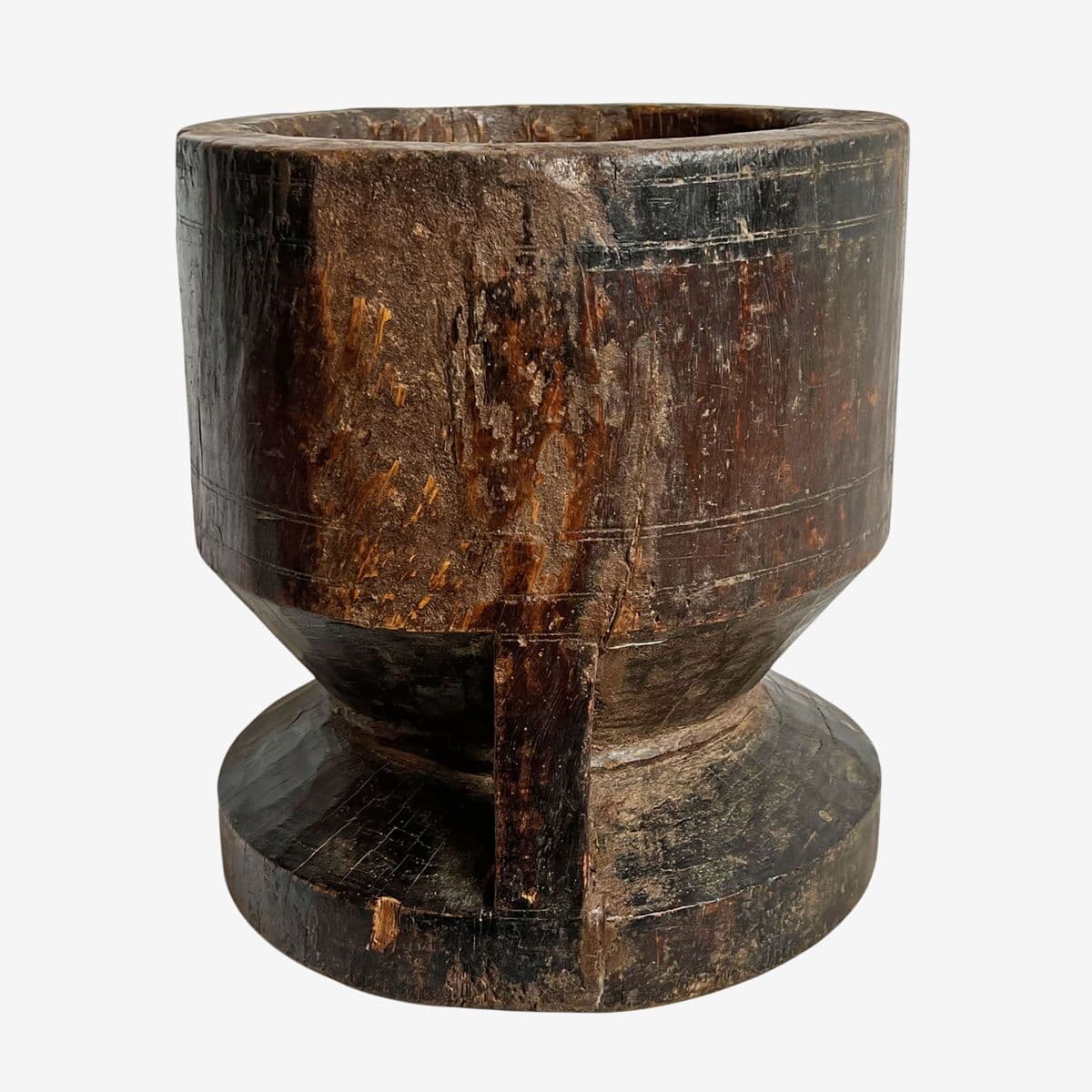 Old India Wood Pestle Pot - Image 1