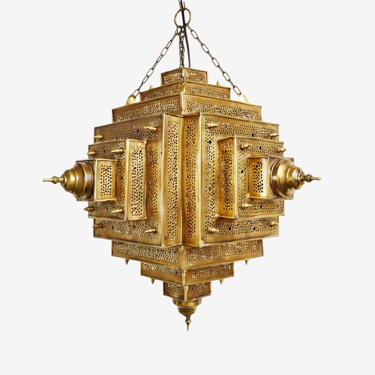 Brass Pyramid Dot Pendant Small - Image 1
