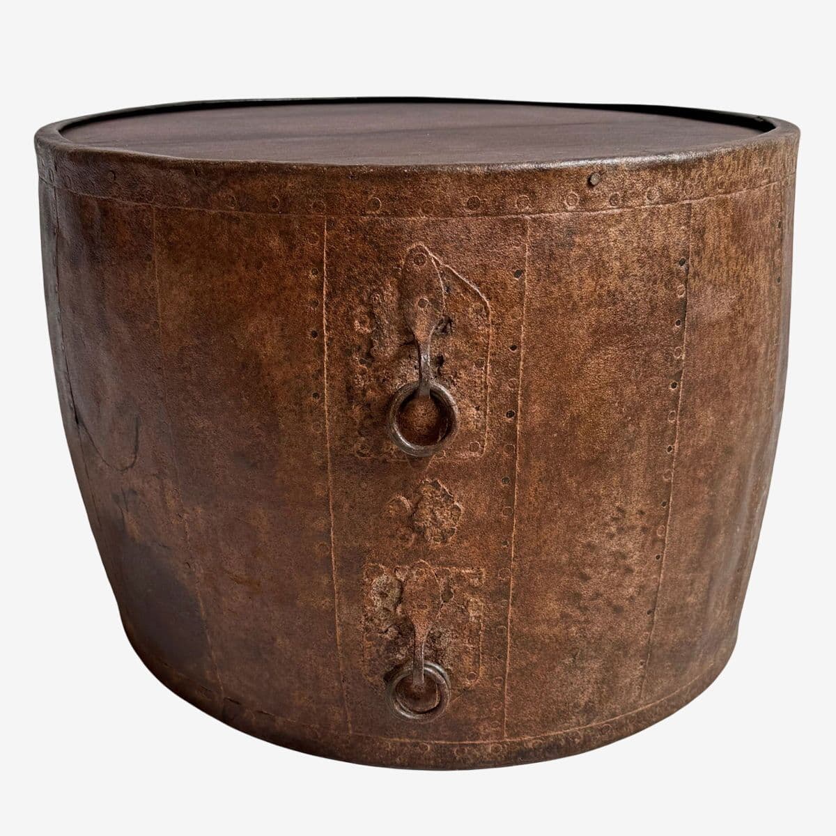 Vintage Iron Barrel Table - Image 1