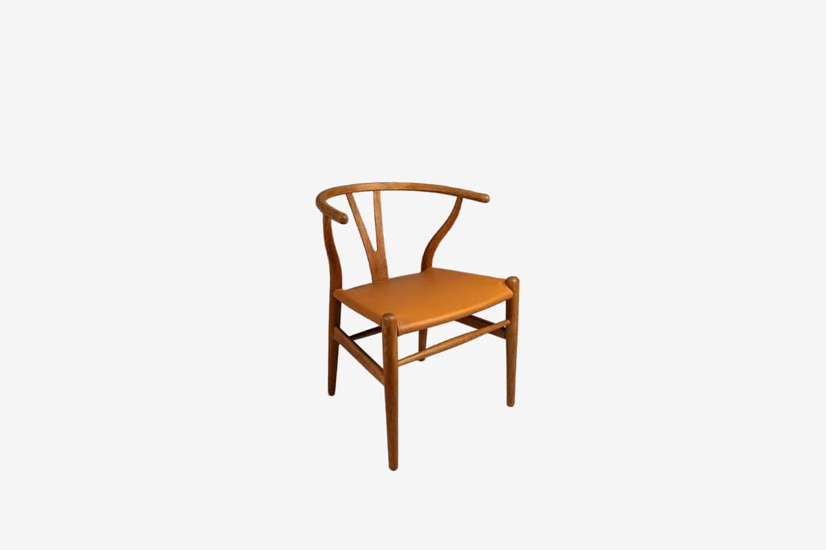Carl Hansen & Son Wishbone Chairs In Select Cognac Leather