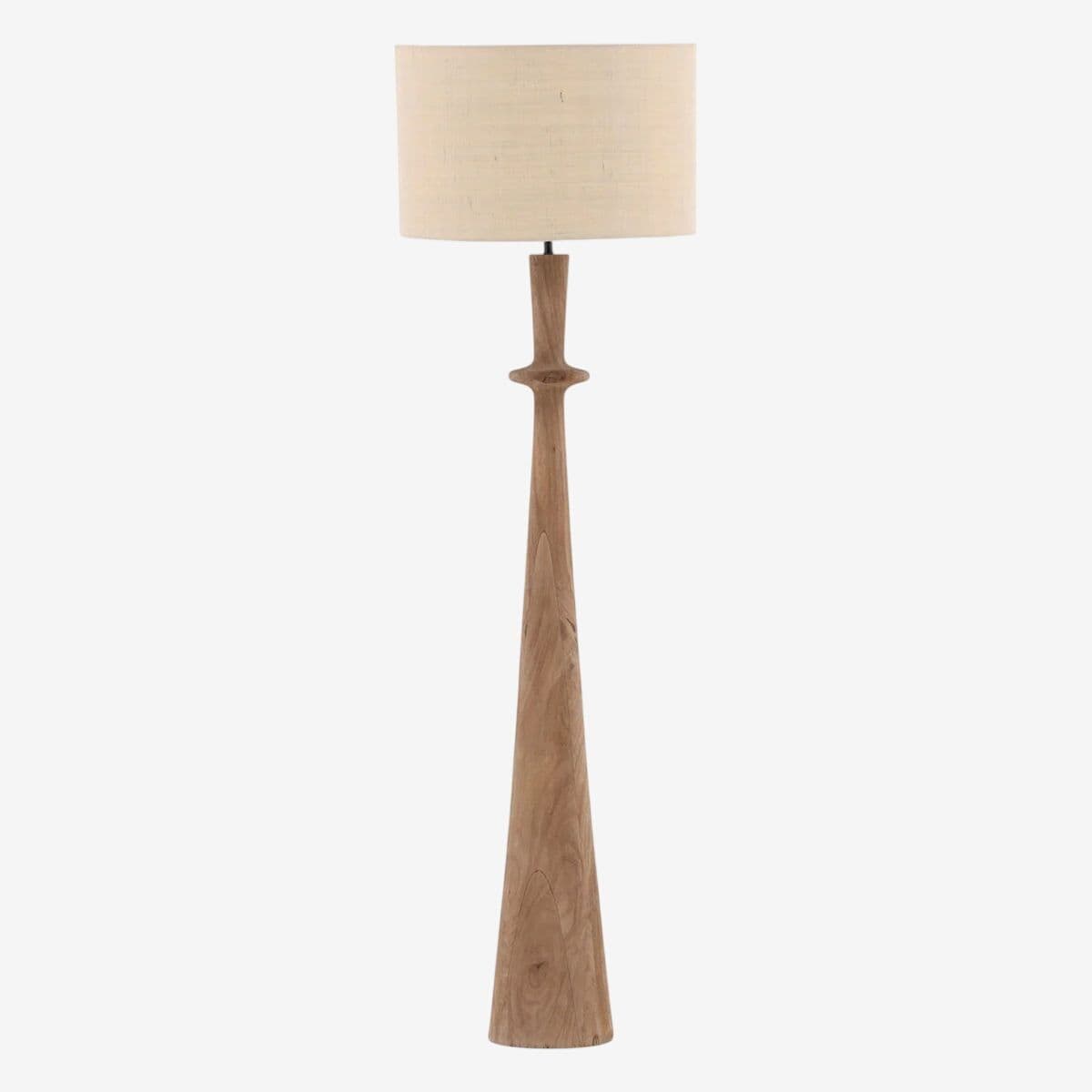 Sanded Wood Ballister Floor Lamp - Image 1