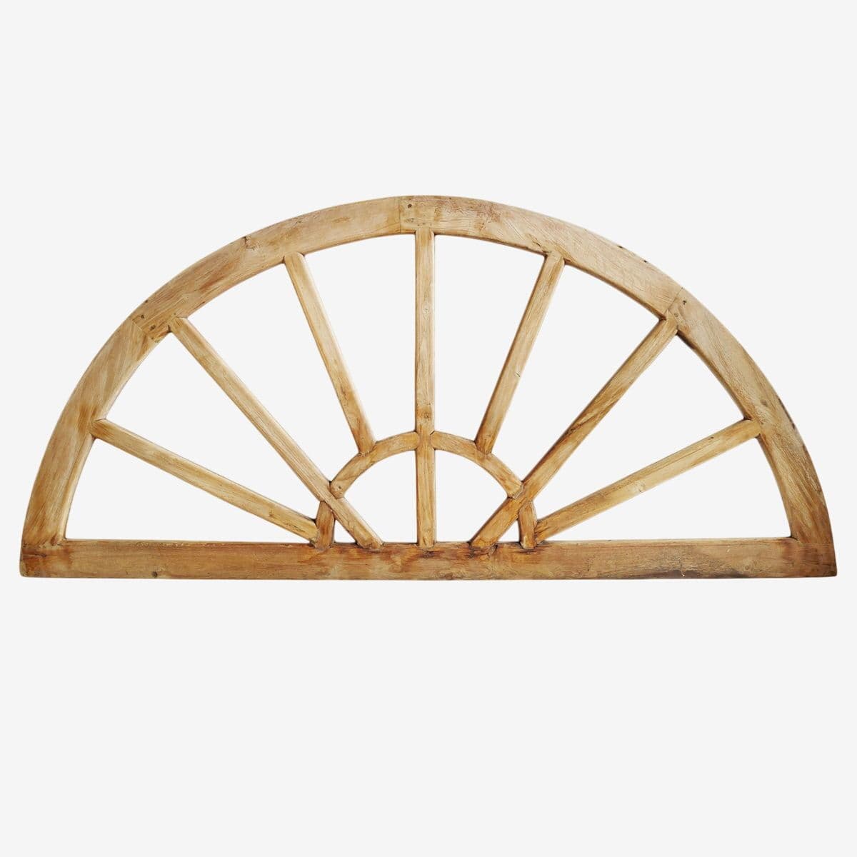 Large Antique Wood Arch Window Mirror - Image 1