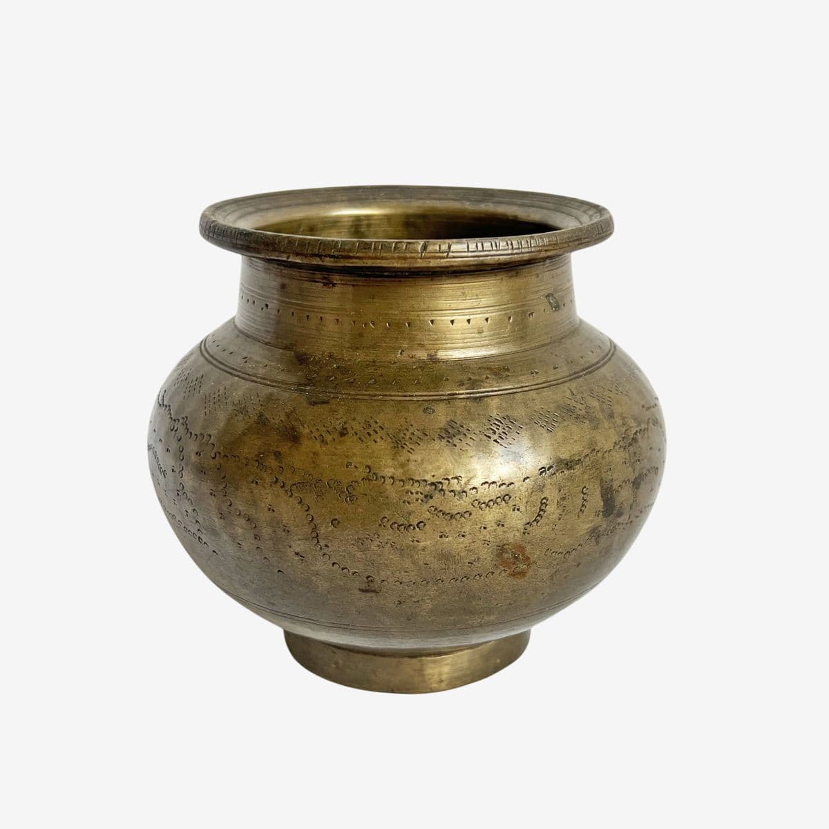 Old Antique Brass Ritual Pot - Image 1