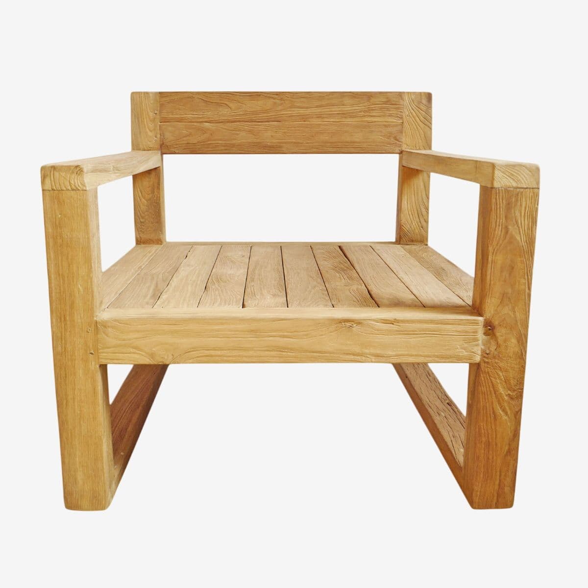 Outdoor Modern Teak Club Chair - Image 1