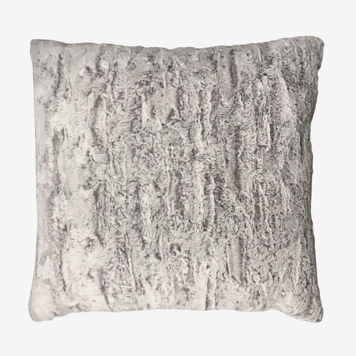 Large Grey Faux Rabbit Fur Pillow - Image 1