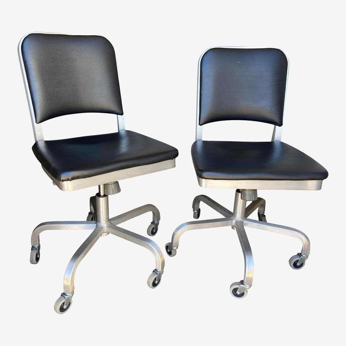 2000’s Pair of Emeco Navy Swivel Desk Chairs - Image 1