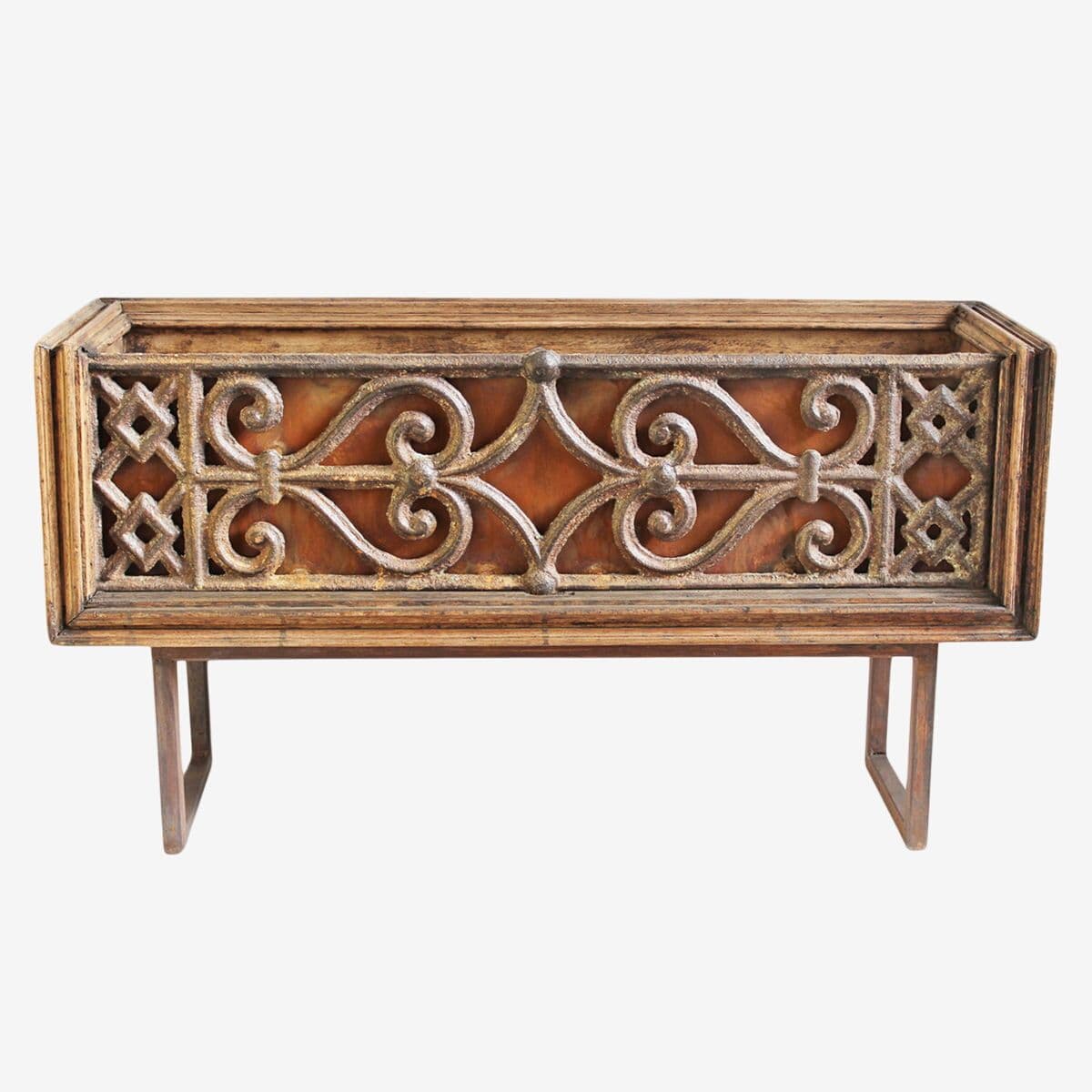 Cast Iron & Wood Balustrade Box - Image 1