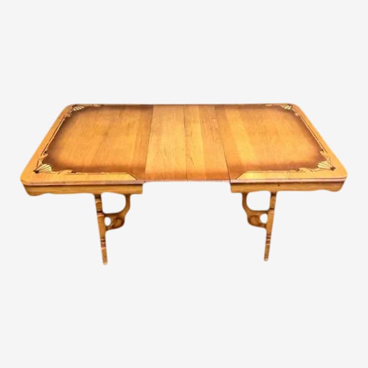 Vintage Rancho Monterey Style Solid Oak Dining Table - Circa 1930s - Image 1
