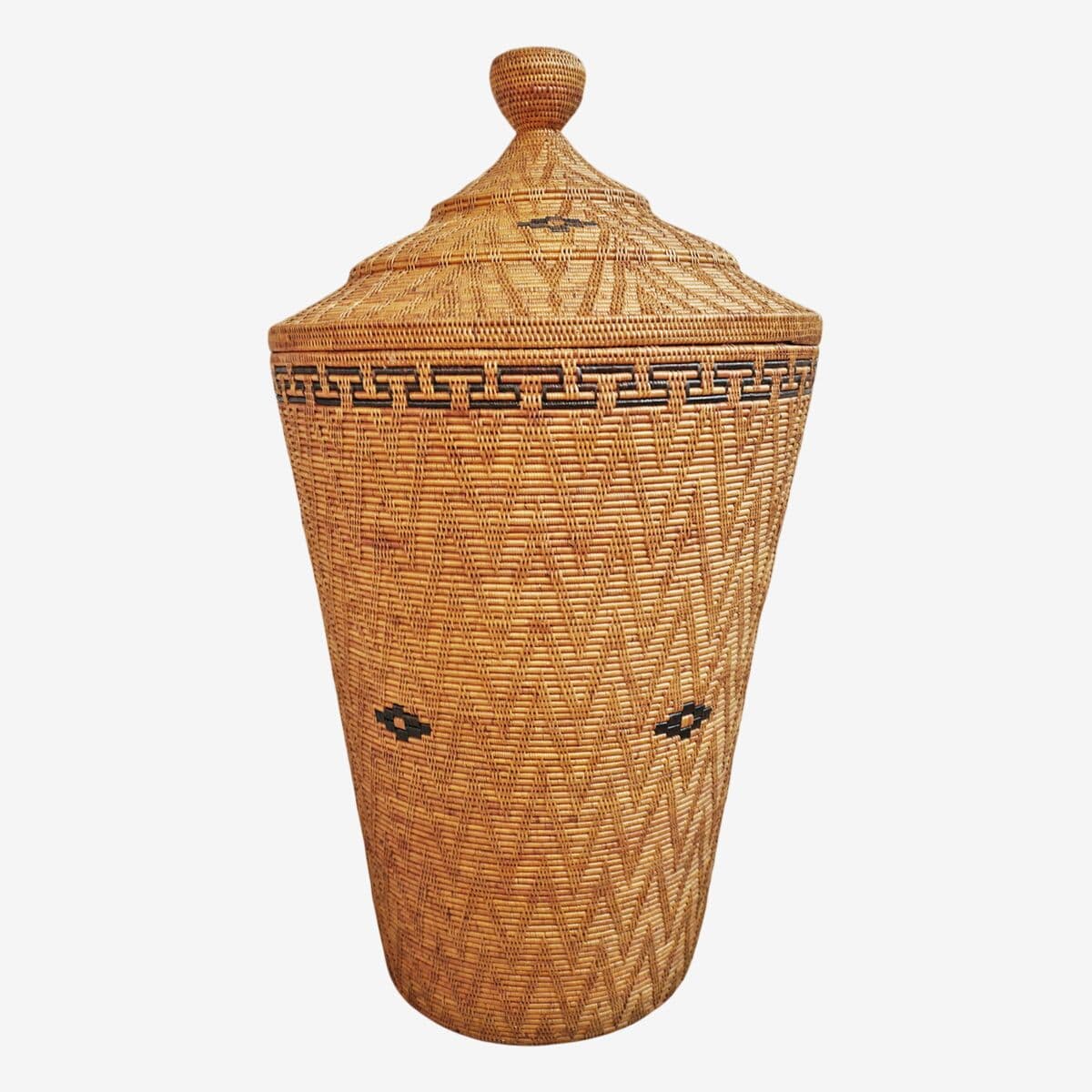 Large Sumatra Woven Basket w/Lid - Image 1