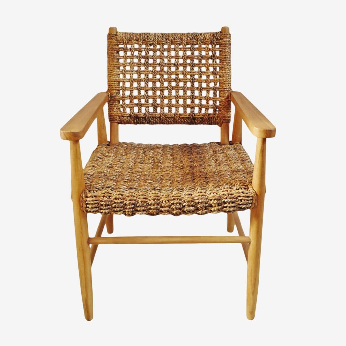 Banana Weave & Teak Arm Chair - Image 1