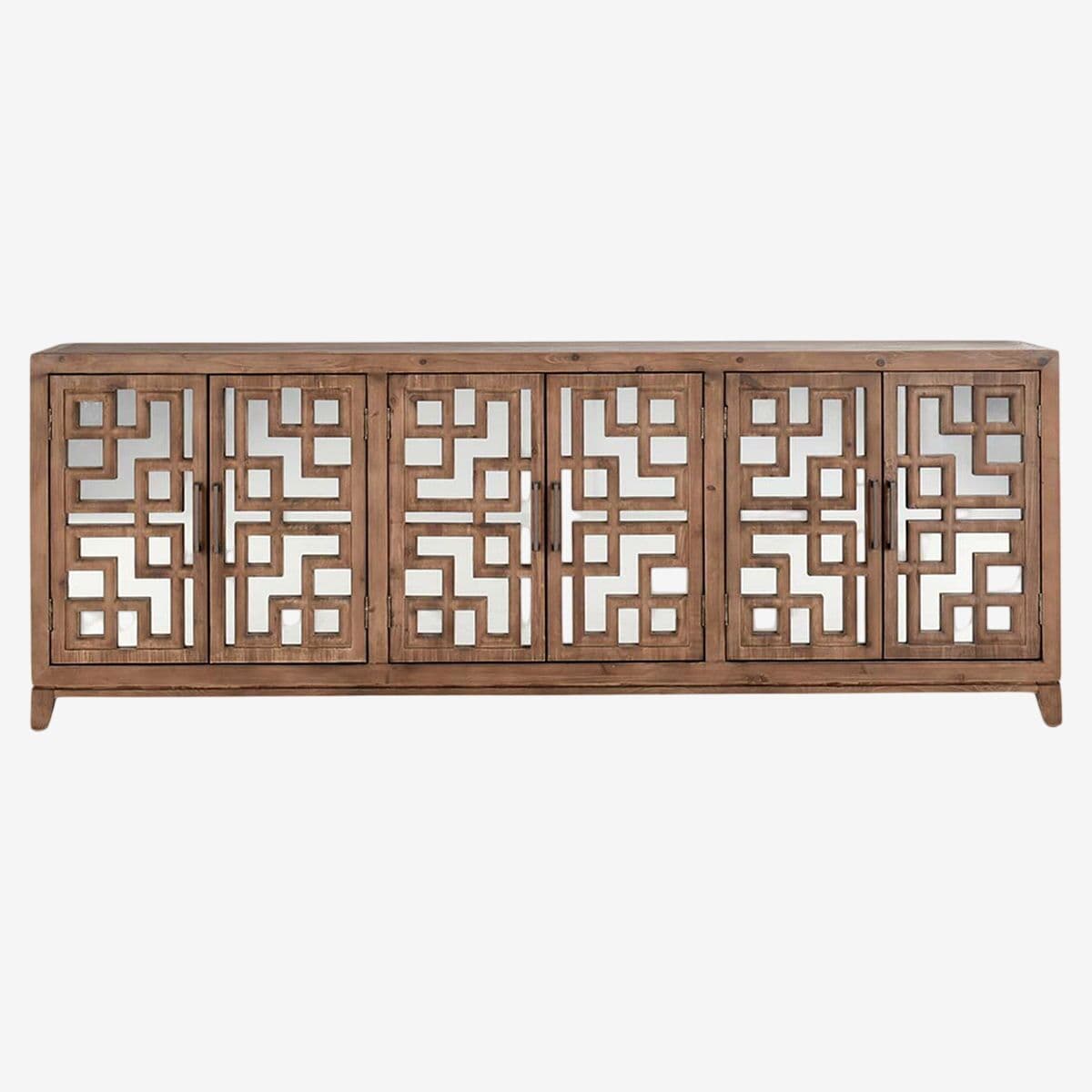 Chestnut Lattice Mirrored Sideboard - Image 1