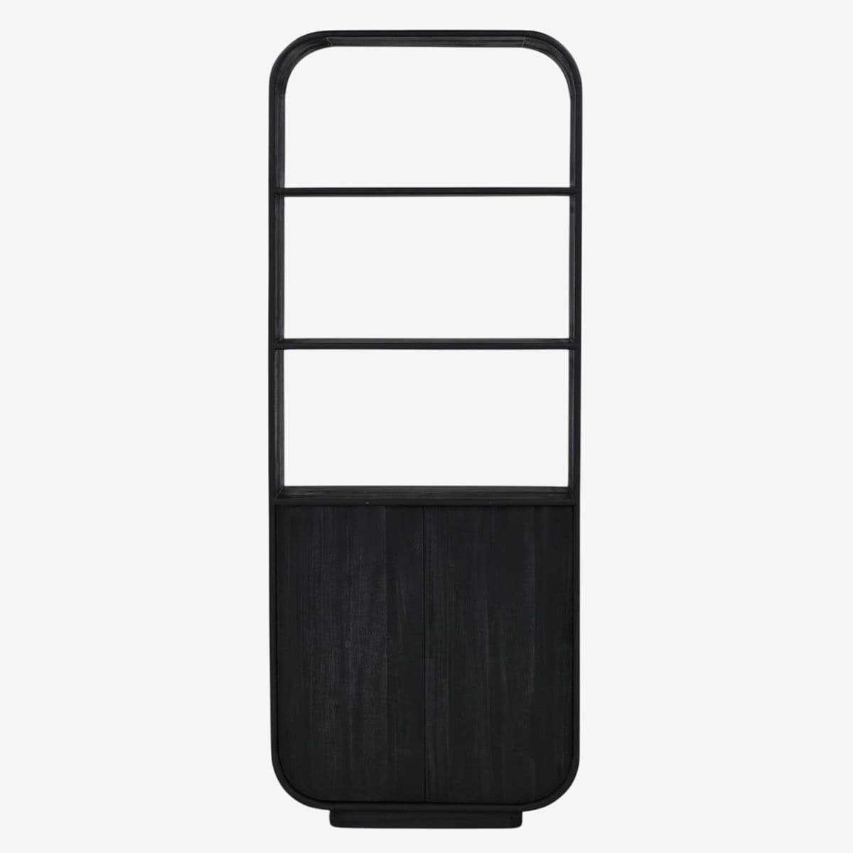 Black Stain Wood Shelf Cabinet - Image 1