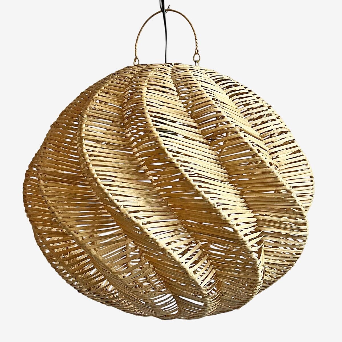 Wicker Spiral Globe Pendant Light Medium - Image 1