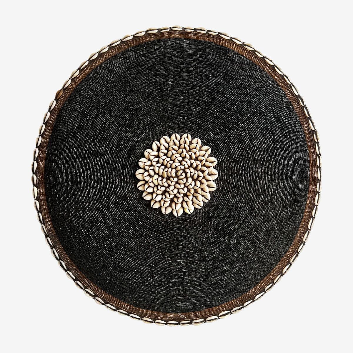 Black Beaded Cowry Shield - Image 1