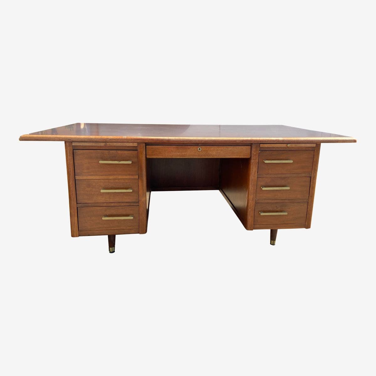 1970s Vintage Mid Century Modern Executive Desk - Image 1