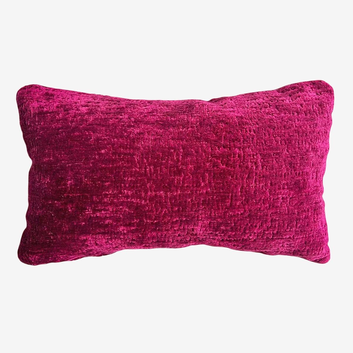 Raspberry Chenille Lumbar Pillow - Image 1