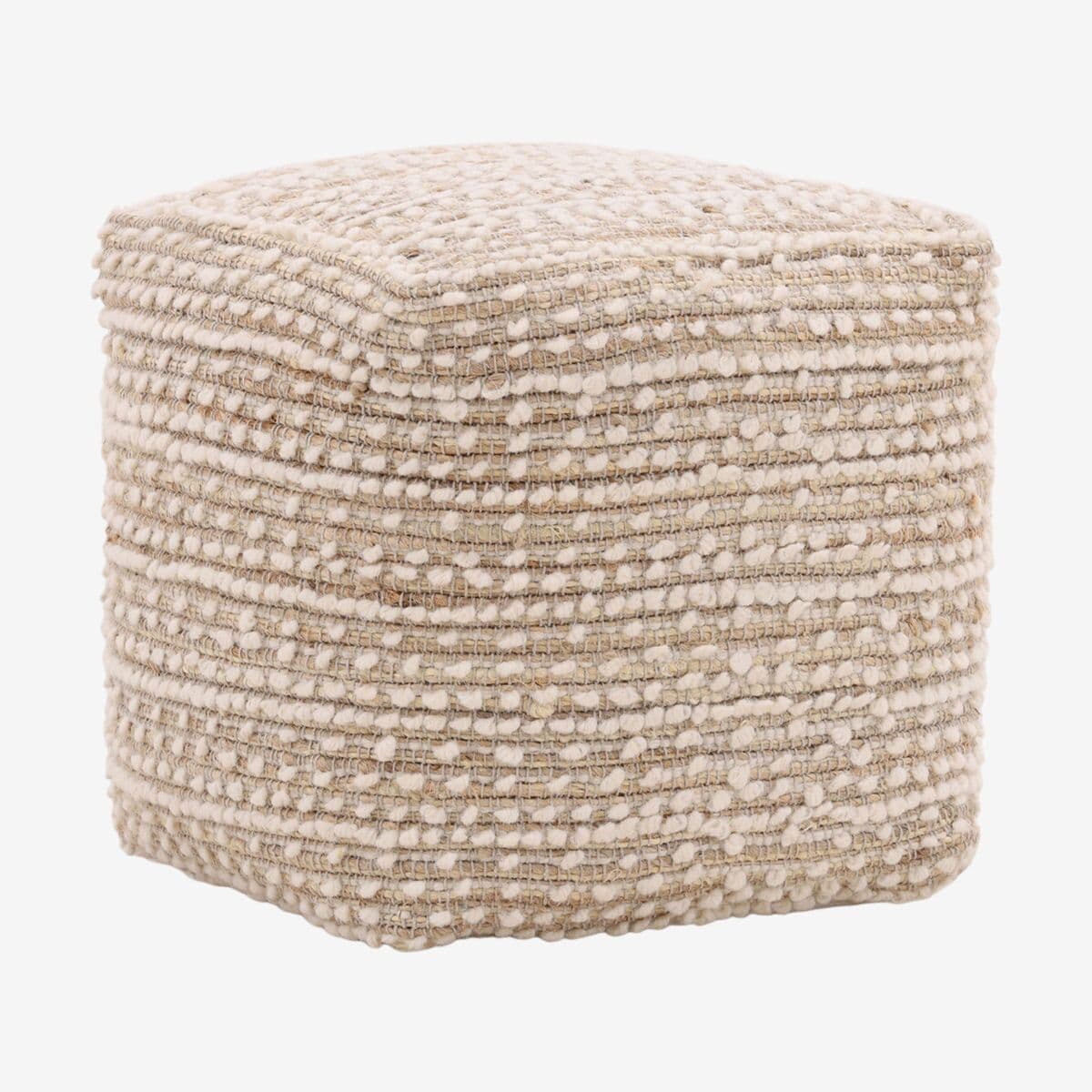 Hanna Jute & Wool Pouf - Image 1